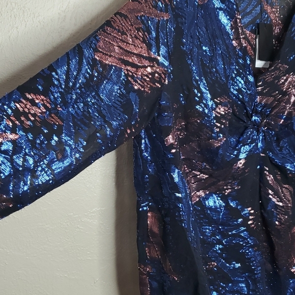 Maje Metallic Jacquard Blouse Size 3/Large NWT - Picture 3 of 7